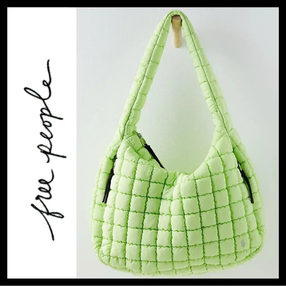 Free People Quilted Carryall Pale Neon - Lime Green - Limited Edition - Picture 1 of 11